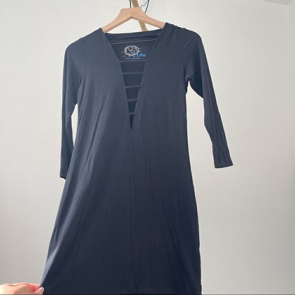 Blue Life Neiman Marcus Stretchy Black Beach Dress S - Picture 2 of 4